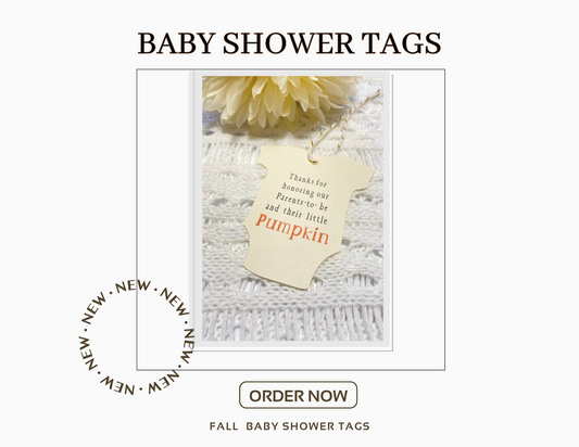 Fall Baby Shower Baby Tags Only