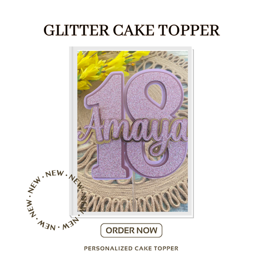 Personalized Age and Name Birthday Cake Topper