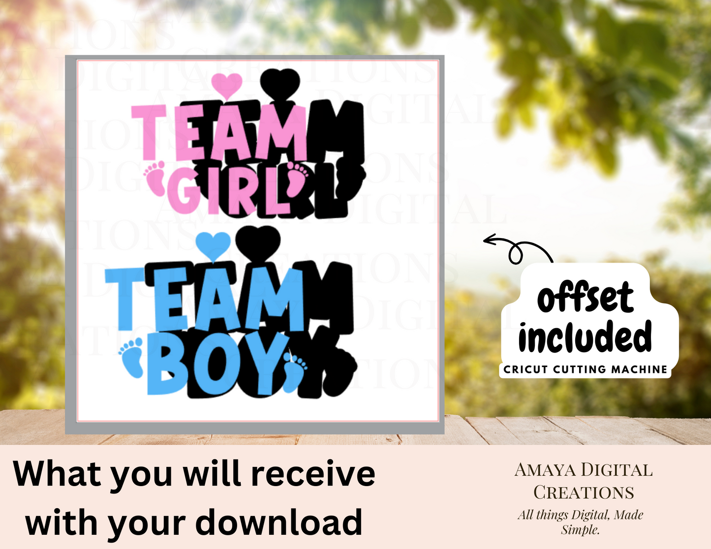 Team Boy/Girl  SVG, Instant Download, Cricut Cut Files, Download and Cut